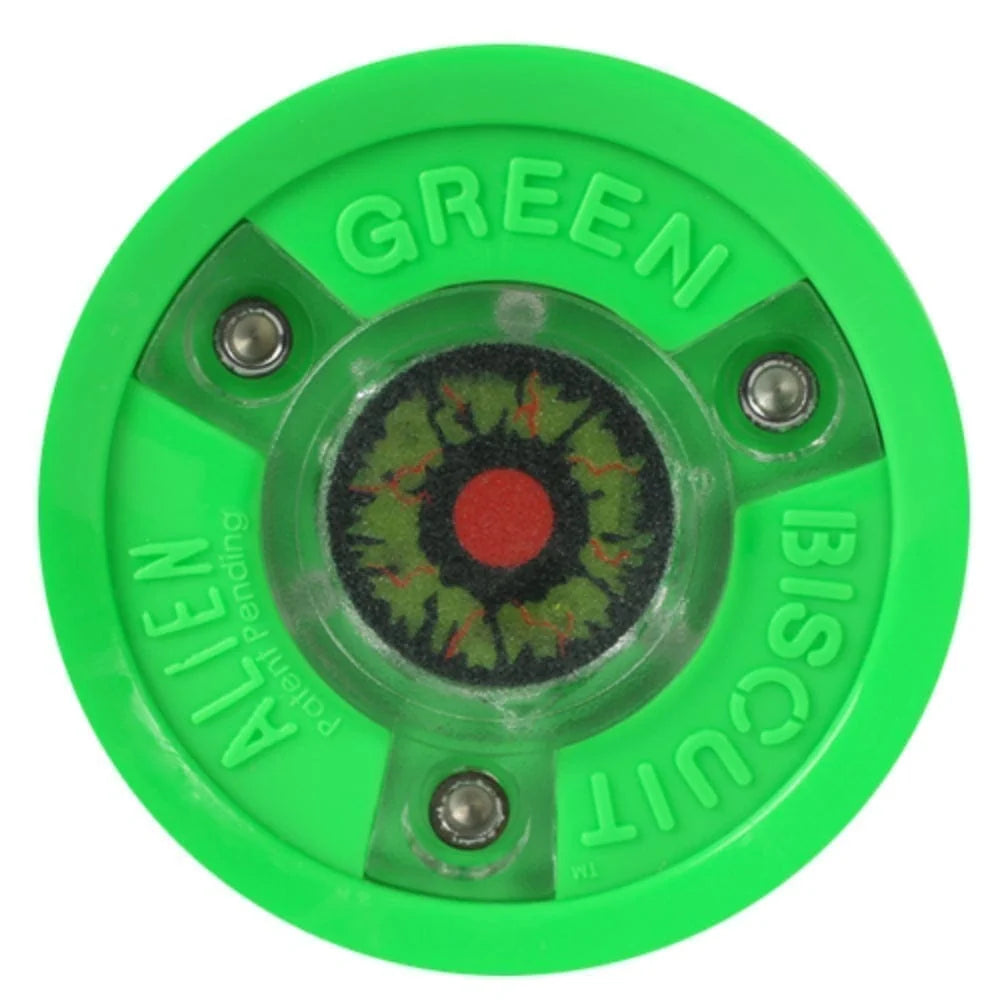 Green Biscuit Alien Off-Ice Hockey Puck